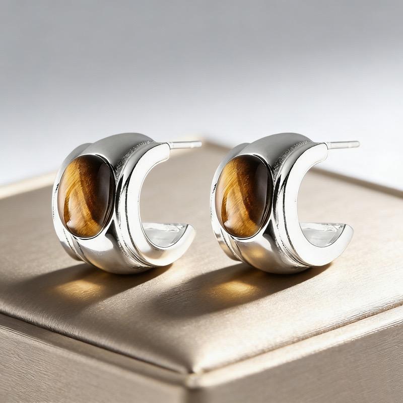 925 Sterling Silver Earrings For Women Trendy Geometric Brown Stone Earring Jewelry Prevent Allergy Party Gift Accessories
925 Sterling Silver Earrings For Women Trendy Geometric Brown Stone Earring Jewelry Prevent Allergy Party Gift Accessories