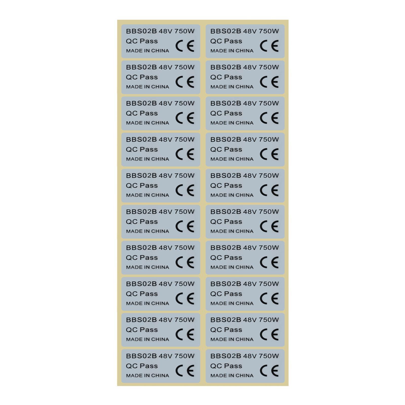 20* Sticker 20pcs 45x23mm 48V 750W Components E-Bike 48V 750W
20* Sticker 20pcs 45x23mm 48V 750W Components E-Bike 48V 750W