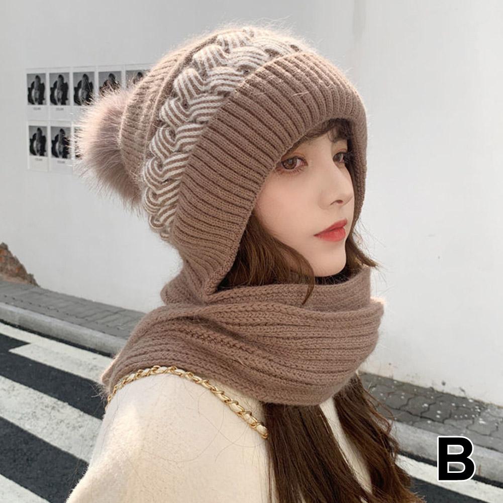 Hat scarf All-in-one Winter Thickened Warm Double Warm Padded Windproof Comfortable Warm Knitted Hat Fits Women
Hat scarf All-in-one Winter Thickened Warm Double Warm Padded Windproof Comfortable Warm Knitted Hat Fits Women
