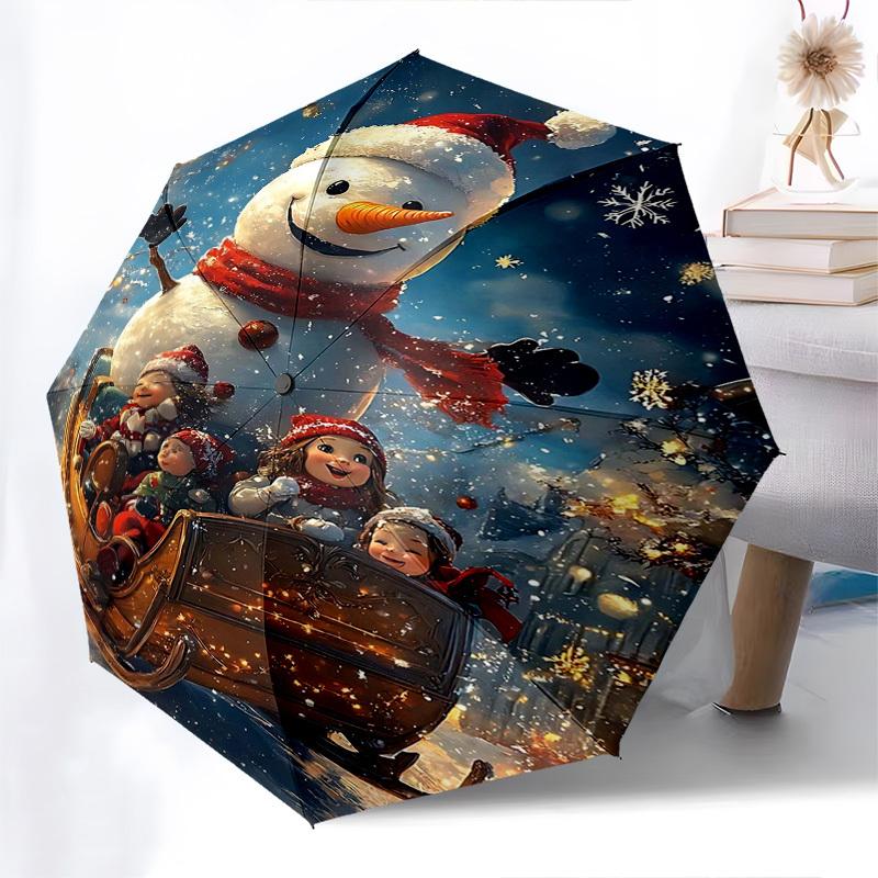 1pc Christmas Snowman Automatic Opening/Closing Umbrella, Festive Gift for Fans, Travelers & Daily Use, Portable 3-Fold Design with Iron Frame.X048
1pc Christmas Snowman Automatic Opening/Closing Umbrella, Festive Gift for Fans, Travelers & Daily Use, Portable 3-Fold Design with Iron Frame.X048