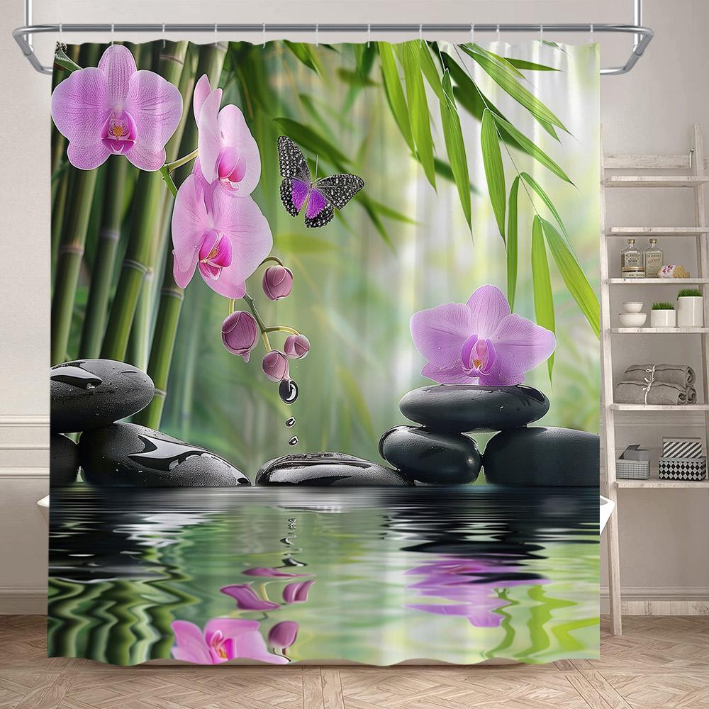 Zen Green Bamboo Shower Curtains Purple Orchid Lotus Black Stone Flowers Plant Spa Scenery Polyester Home Bathroom Curtain Decor W60H190(CM)-1 Pcs
Zen Green Bamboo Shower Curtains Purple Orchid Lotus Black Stone Flowers Plant Spa Scenery Polyester Home Bathroom Curtain Decor W60H190(CM)-1 Pcs