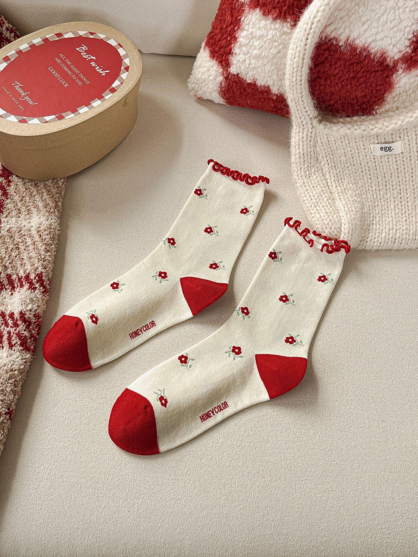 Red Year of the Horse Season Red Socks Cute Cartoon Bear Wedding Medium Tube Striped New Year one size
Red Year of the Horse Season Red Socks Cute Cartoon Bear Wedding Medium Tube Striped New Year one size