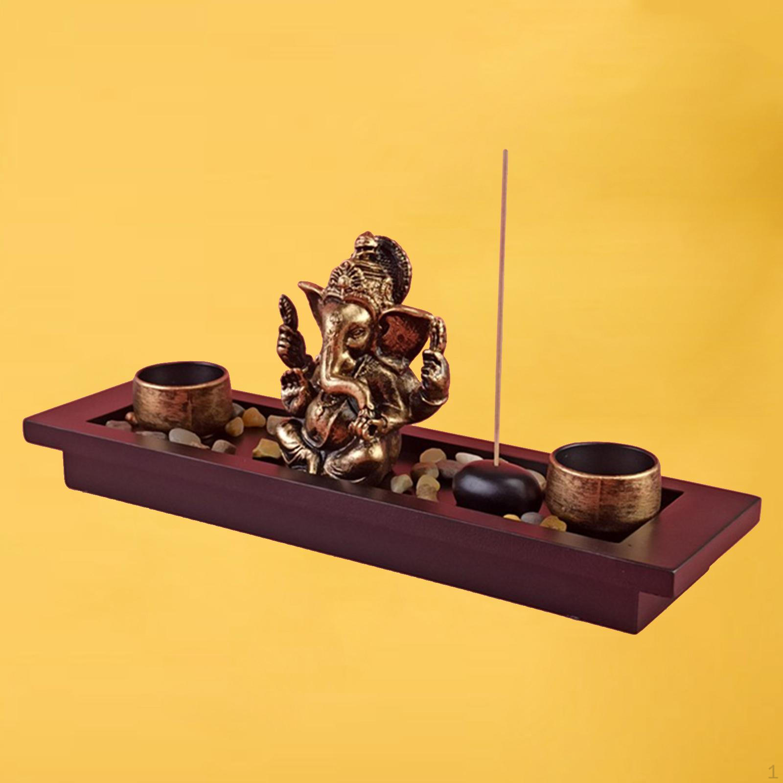Resin Hindu Statue Wooden Tray with Candlestick Blessing Sculpture Buddha Living Room Desktop Decor
Resin Hindu Statue Wooden Tray with Candlestick Blessing Sculpture Buddha Living Room Desktop Decor