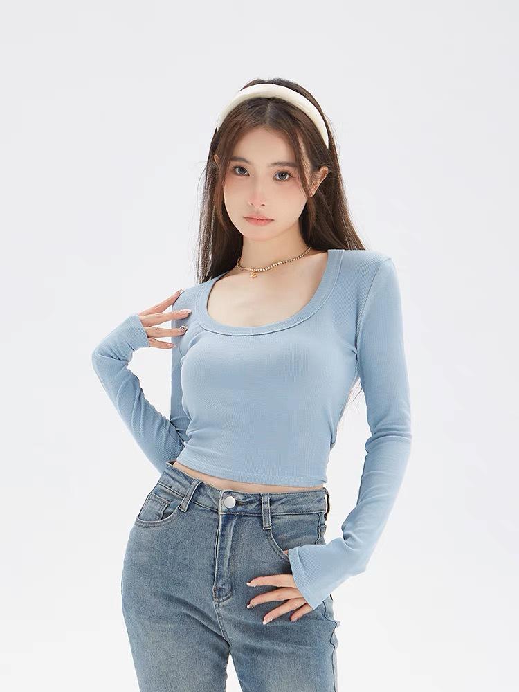 Autumn Slim Fit Women s Blue Ribbed Cotton U-Neck T-Shirt, Versatile Short/Long Sleeve L белый
Autumn Slim Fit Women s Blue Ribbed Cotton U-Neck T-Shirt, Versatile Short/Long Sleeve L белый