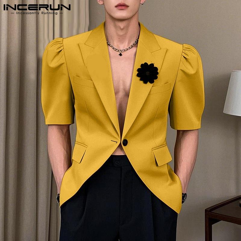 INCERUN Summer Men Turn-down Collar Half Sleeve One Button Floral Casual Party Short Thin Blazer Coats S чёрный
INCERUN Summer Men Turn-down Collar Half Sleeve One Button Floral Casual Party Short Thin Blazer Coats S чёрный