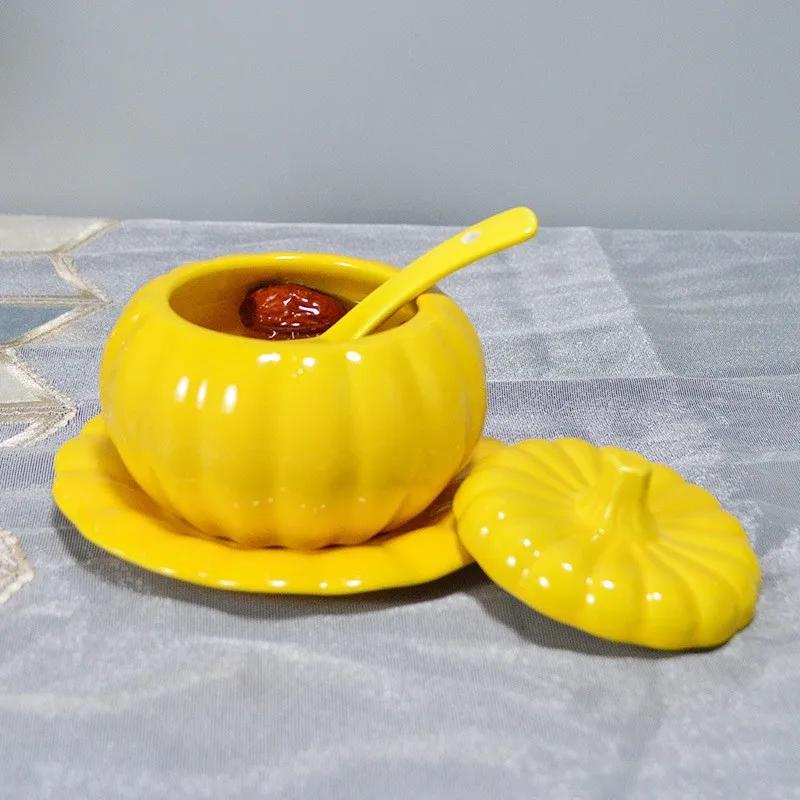 Творческий мультфильм тыква в форме керамической салатницы супница миска кухонная утварь аксессуары подарок на Хэллоуин белый
Творческий мультфильм тыква в форме керамической салатницы супница миска кухонная утварь аксессуары подарок на Хэллоуин белый