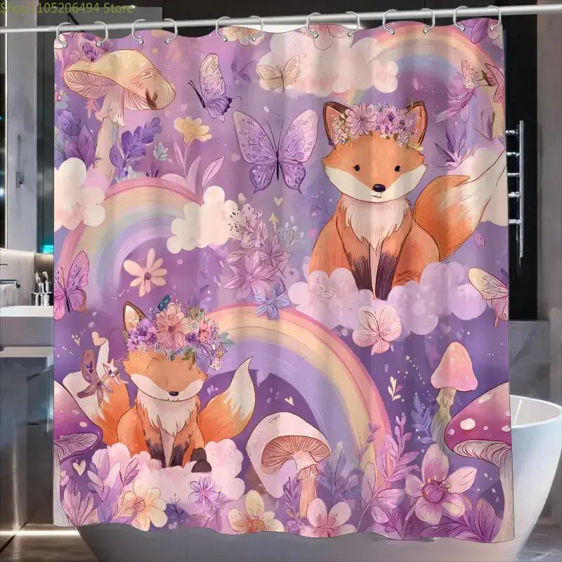 Cute Fox Shower Curtain, Magical Forest Rainbow & Mushroom Design, Soft Waterproof Bathroom Decor, Cozy Kids & Teens Gift Idea W60H190(CM)-1 Pcs
Cute Fox Shower Curtain, Magical Forest Rainbow & Mushroom Design, Soft Waterproof Bathroom Decor, Cozy Kids & Teens Gift Idea W60H190(CM)-1 Pcs