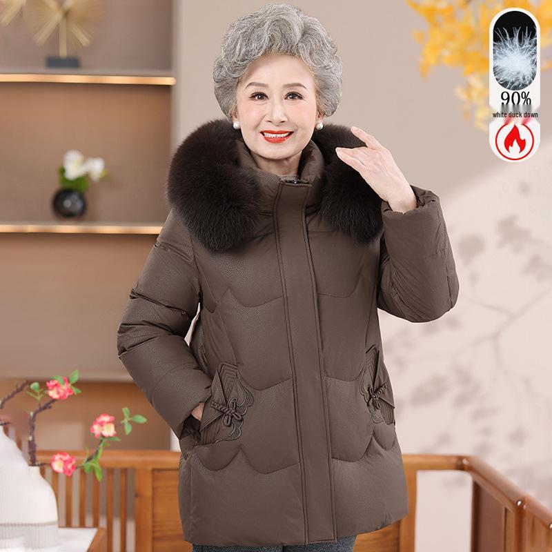 Women s 2026 Grandma Winter Down Jacket - Warm White Duck Down Coat with Large Fur Collar for Middle-Aged and Elderly 5XL (135-150 kg)
Women s 2026 Grandma Winter Down Jacket - Warm White Duck Down Coat with Large Fur Collar for Middle-Aged and Elderly 5XL (135-150 kg)