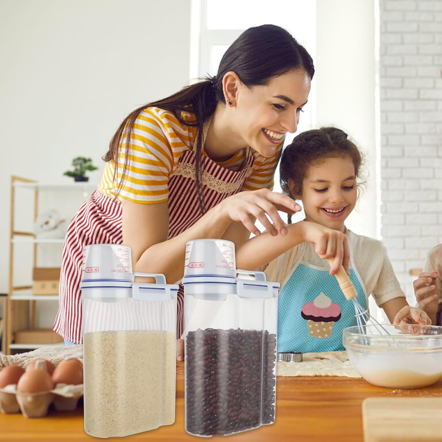 4 Pack 5LB Airtight Flour Containers with Measuring Cup, Plastic Rice & Cereal Dispenser for Kitchen, Sugar, Dry Goods, Pet Food United States
4 Pack 5LB Airtight Flour Containers with Measuring Cup, Plastic Rice & Cereal Dispenser for Kitchen, Sugar, Dry Goods, Pet Food United States