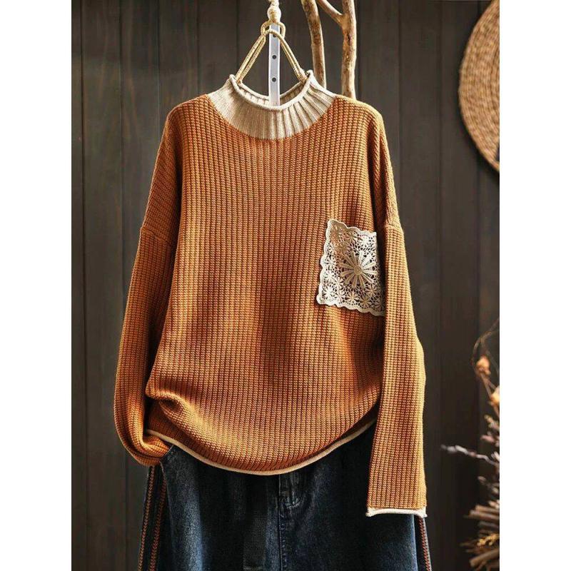 Женский винтажный свободный свитер с круглым вырезом и заплатками, повседневный свитер с длинными рукавами в китайском стиле One size оранжевый
Женский винтажный свободный свитер с круглым вырезом и заплатками, повседневный свитер с длинными рукавами в китайском стиле One size оранжевый