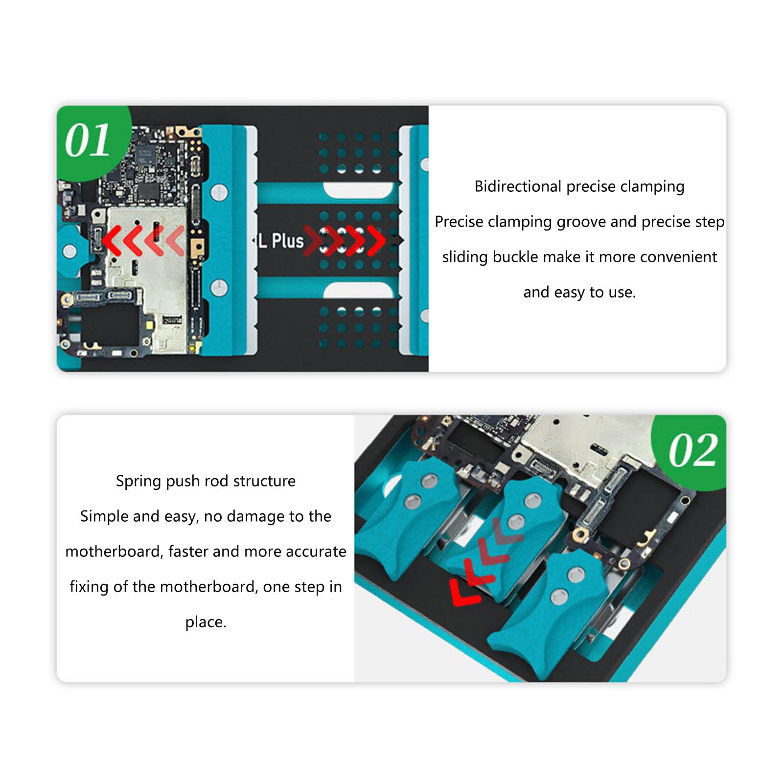 Universally PCB Holder Fixture for Mobile Phone Motherboard IC Chip Soldering Repair Tool Double Slot Fixture 1
Universally PCB Holder Fixture for Mobile Phone Motherboard IC Chip Soldering Repair Tool Double Slot Fixture 1