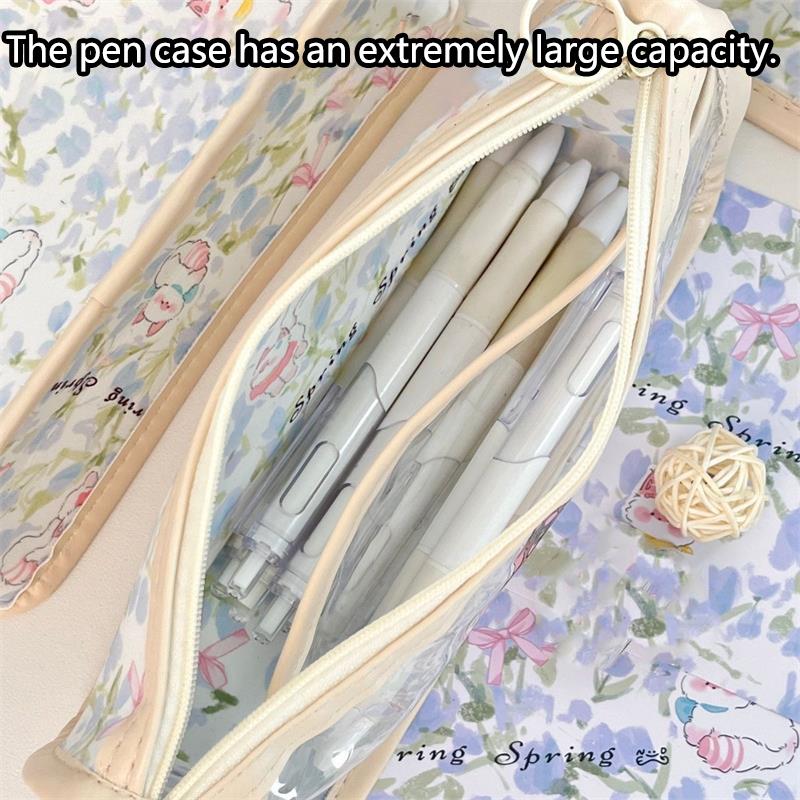 Милый прозрачный пенал с котенком и голубыми тюльпанами, большой вместимости, портативный, девчачий, для макияжа, студенческий, для хранения ручек
Милый прозрачный пенал с котенком и голубыми тюльпанами, большой вместимости, портативный, девчачий, для макияжа, студенческий, для хранения ручек