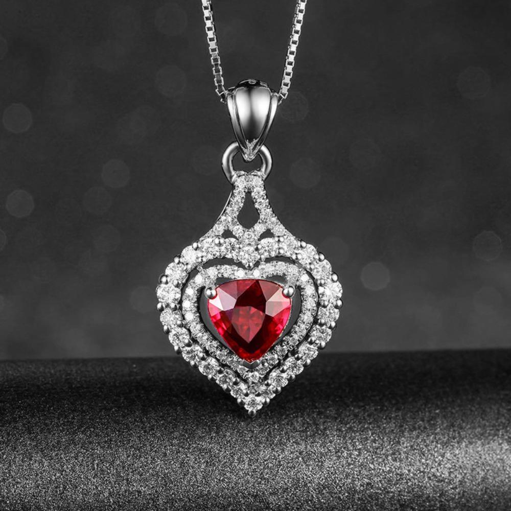 Luxury Simulated Ruby Necklace Heart Pendant with Micro Inlaid Colorful Gemstones Full of Diamonds Women Jewelry
Luxury Simulated Ruby Necklace Heart Pendant with Micro Inlaid Colorful Gemstones Full of Diamonds Women Jewelry