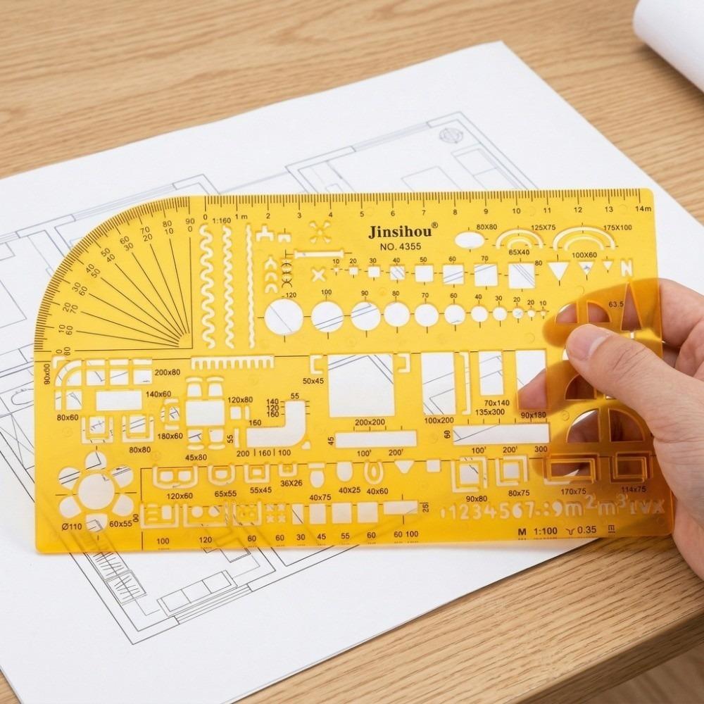 Resin Architectural Design Template Yellow Geometric Ruler Multi‑Pattern Drafting Template Office 4355
Resin Architectural Design Template Yellow Geometric Ruler Multi‑Pattern Drafting Template Office 4355