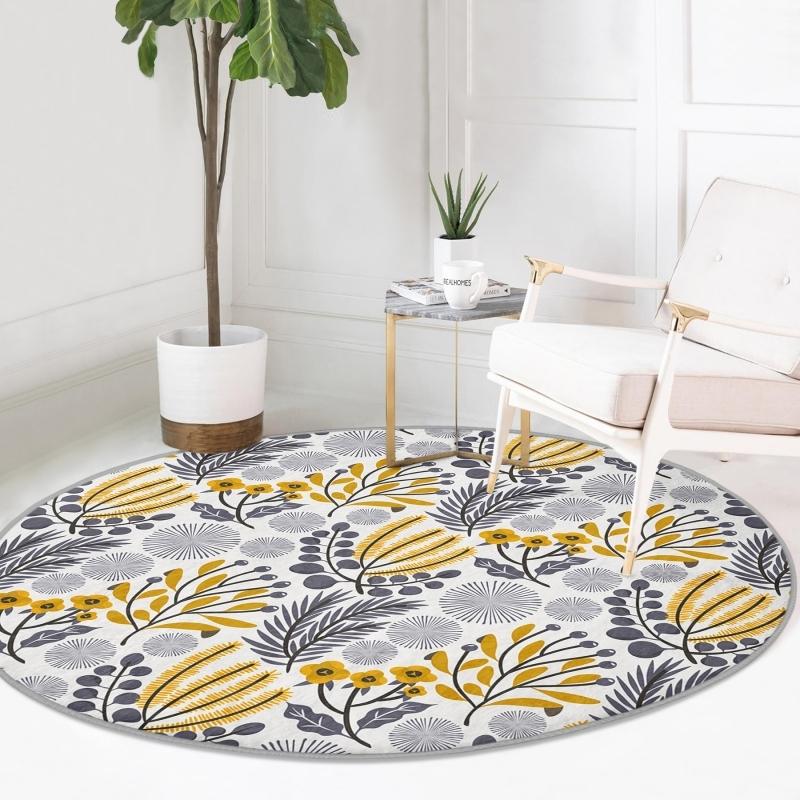 Deymend Digital Printed Artistic Tropical Leaf Pattern Gray Kitchen Washable Non-Slip Base Round Velvet Carpet
Deymend Digital Printed Artistic Tropical Leaf Pattern Gray Kitchen Washable Non-Slip Base Round Velvet Carpet
