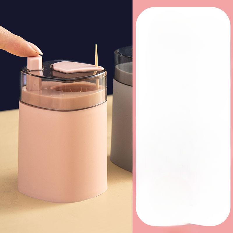 Цветовой блок Зубочистка Коробка Автоматическая Выдвижная Банка для Зубочисток Портативный Пресс-тип Держатель для Зубочисток для Дома Гостиная розовый
