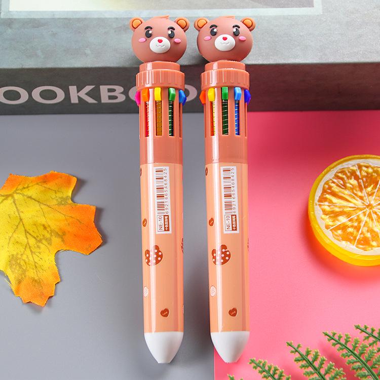 Cute Cartoon Bear 10-Color Pen: Colorful Student Writing Tool Bullet 0.7mm
Cute Cartoon Bear 10-Color Pen: Colorful Student Writing Tool Bullet 0.7mm