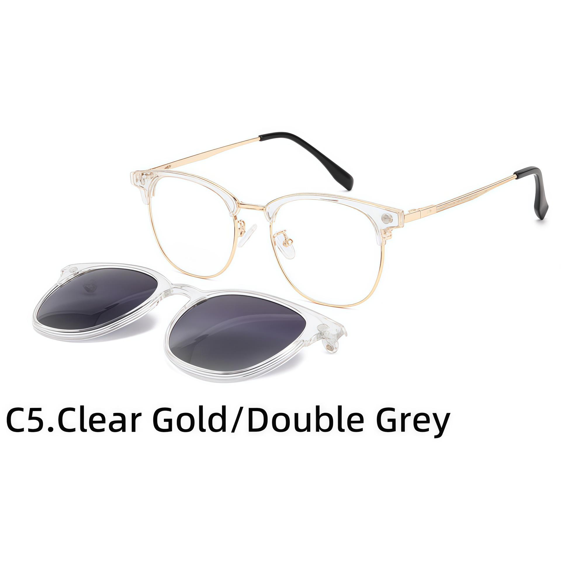 8327 Retro Business Half-Frame Polarized Sunglasses with Magnetic Prescription Clip-On Lenses
8327 Retro Business Half-Frame Polarized Sunglasses with Magnetic Prescription Clip-On Lenses