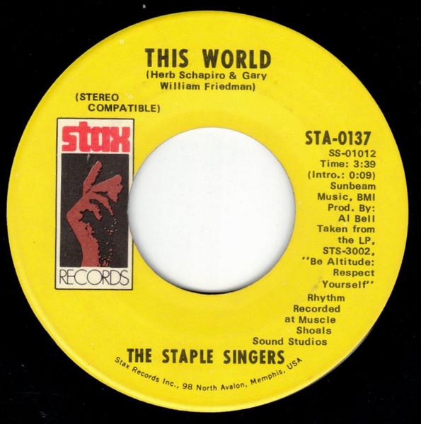 7-дюймовая пластинка STAPLE SINGERS - Этот мир / Ты уверен STA0137 Stax 1972 UK Соул/Фанк Б/У
7-дюймовая пластинка STAPLE SINGERS - Этот мир / Ты уверен STA0137 Stax 1972 UK Соул/Фанк Б/У