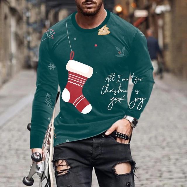Весенне-осенний топ с круглым вырезом и 3D-принтом на рождественскую тематику, модные повседневные мужские футболки с длинным рукавом 5XL
Весенне-осенний топ с круглым вырезом и 3D-принтом на рождественскую тематику, модные повседневные мужские футболки с длинным рукавом 5XL