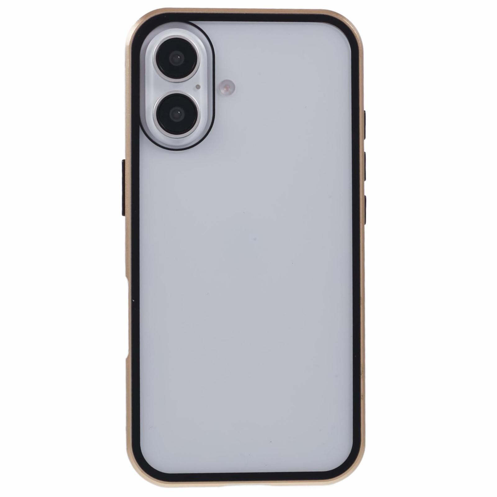For iPhone 16 Anti-Spy Case Magnetic Metal Frame+Double-Sided Tempered Glass Phone Cover Gold
For iPhone 16 Anti-Spy Case Magnetic Metal Frame+Double-Sided Tempered Glass Phone Cover Gold