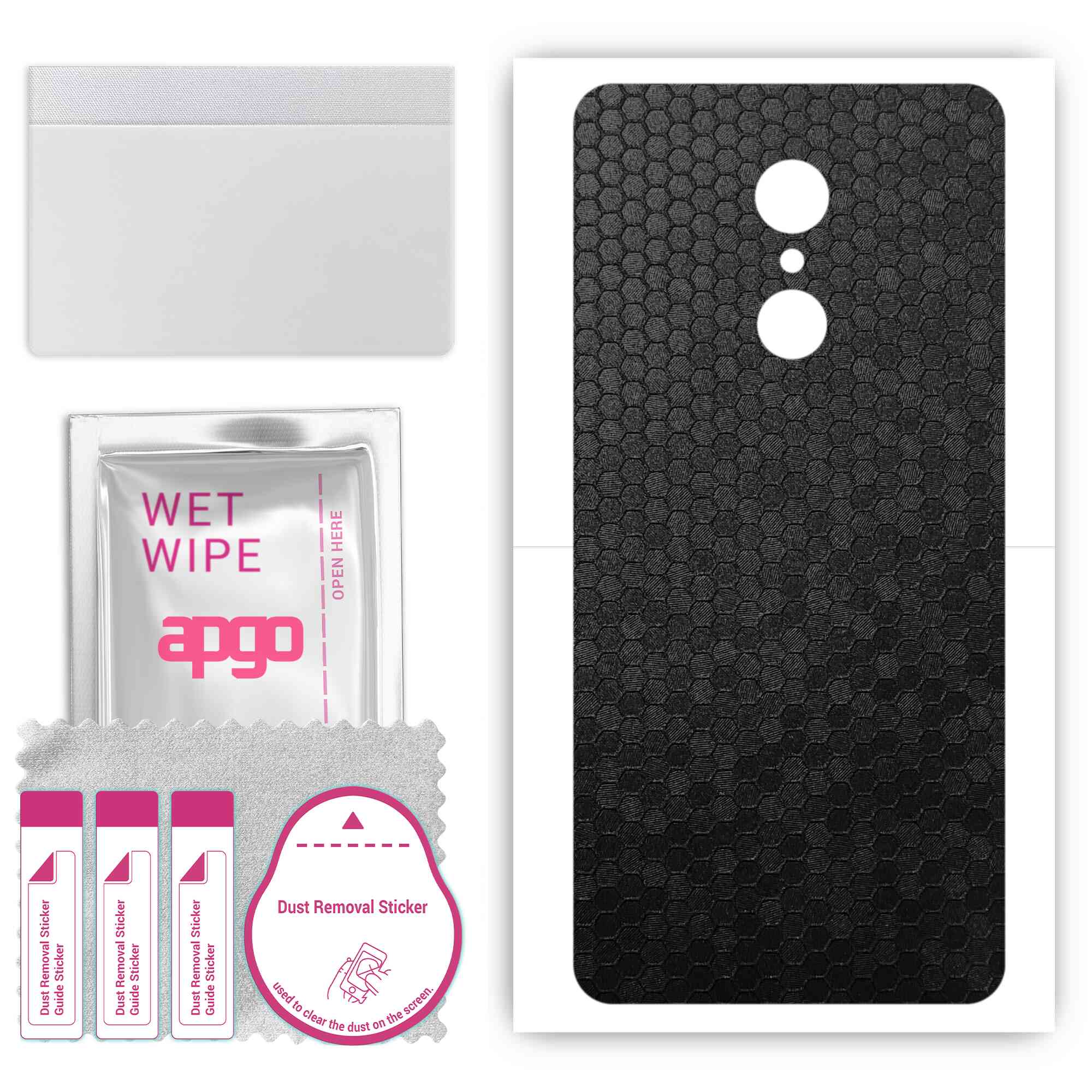 apgo Захисна наклейка для задньої панелі, сумісна з Xiaomi Redmi 5, Wrap Film, Foil, Vinyl - Pattern Black Honeycomb
apgo Захисна наклейка для задньої панелі, сумісна з Xiaomi Redmi 5, Wrap Film, Foil, Vinyl - Pattern Black Honeycomb
