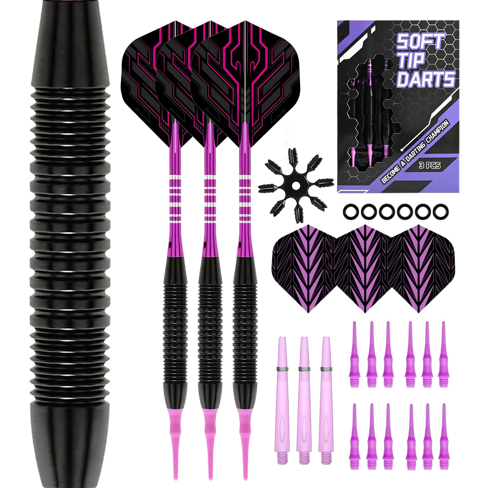 Syntelusa dart set 19g beginner house dart electronic dartboard compatible spare tips 12 pcs flights 6 pcs O-rings included non-slip фиолетовый
Syntelusa dart set 19g beginner house dart electronic dartboard compatible spare tips 12 pcs flights 6 pcs O-rings included non-slip фиолетовый