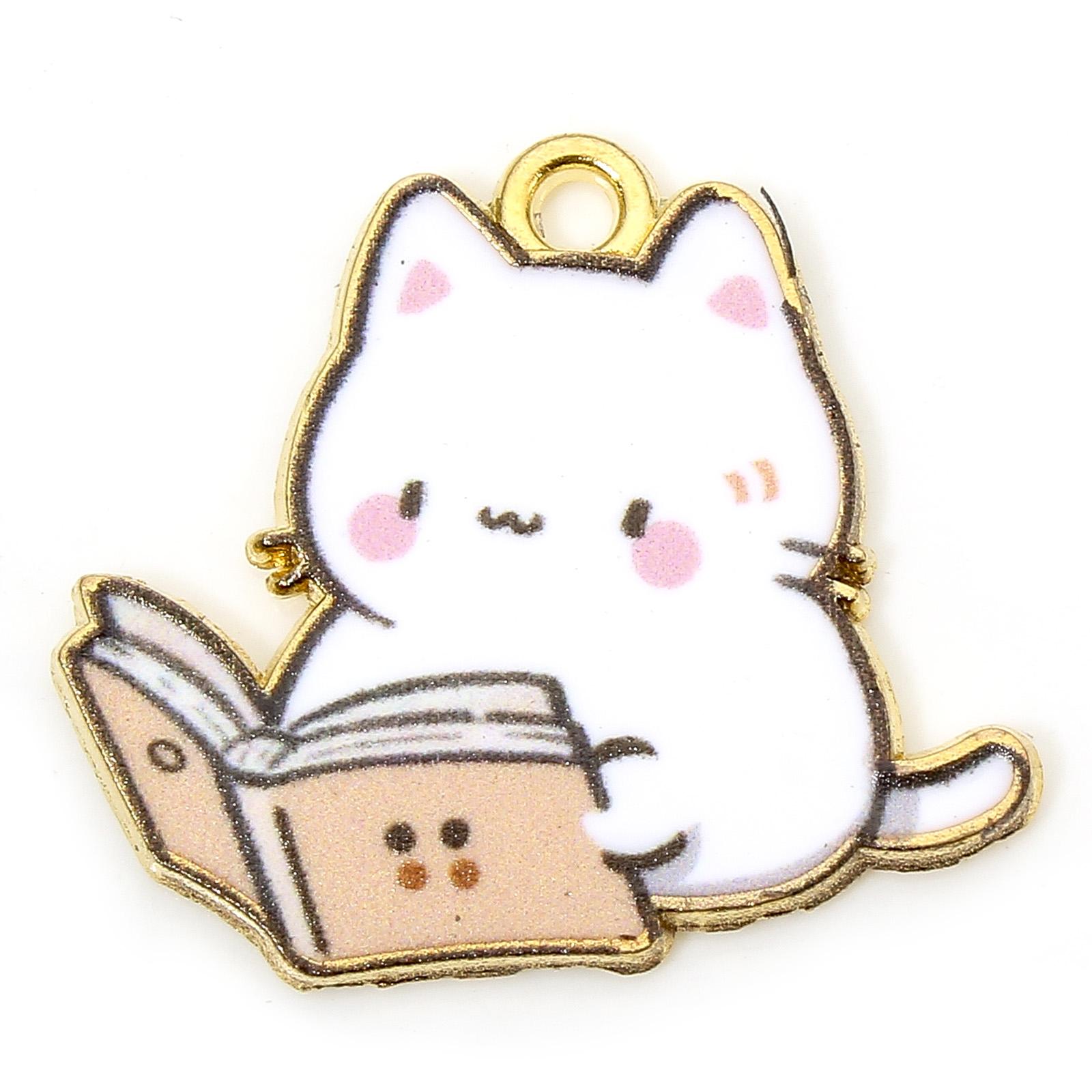 10 PCs Zinc Based Alloy Charms Gold Color Multicolor Book Cat Enamel For DIY Hademake Necklace Jewelry Findings 25mm x 22mm
10 PCs Zinc Based Alloy Charms Gold Color Multicolor Book Cat Enamel For DIY Hademake Necklace Jewelry Findings 25mm x 22mm