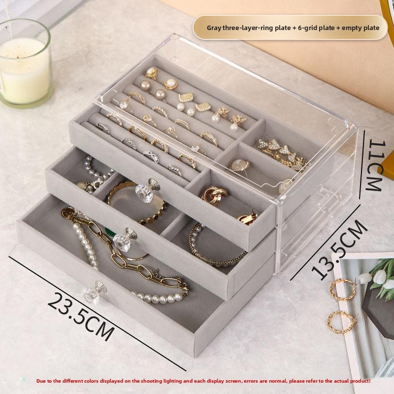 3/5Layer Flannel Jewelry Box Earring Necklace Ring Boxes Jewelry Dustproof Tabletop Organizers Multifunctional Storage Box Gifts
3/5Layer Flannel Jewelry Box Earring Necklace Ring Boxes Jewelry Dustproof Tabletop Organizers Multifunctional Storage Box Gifts