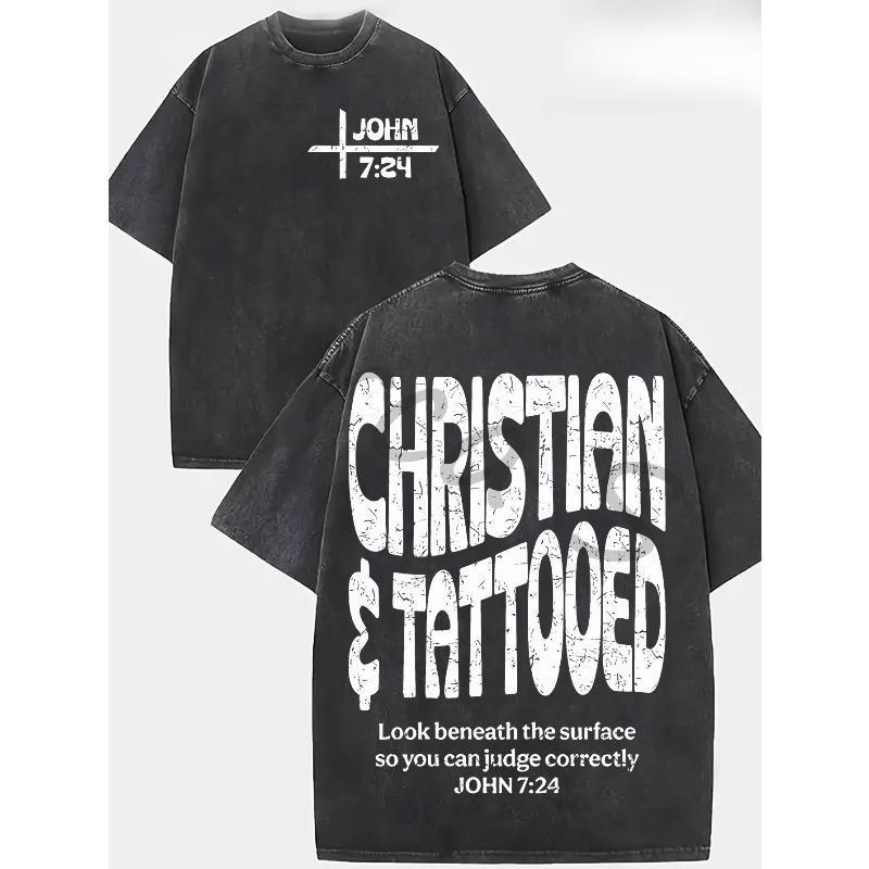 The CHRISTIAN & TATTOOED John 7:24 Pattern Printed Street Style Washed T-Shirt, Weighing, from The Orca BBB Brand, Is Ideal for Casual Outings S
The CHRISTIAN & TATTOOED John 7:24 Pattern Printed Street Style Washed T-Shirt, Weighing, from The Orca BBB Brand, Is Ideal for Casual Outings S
