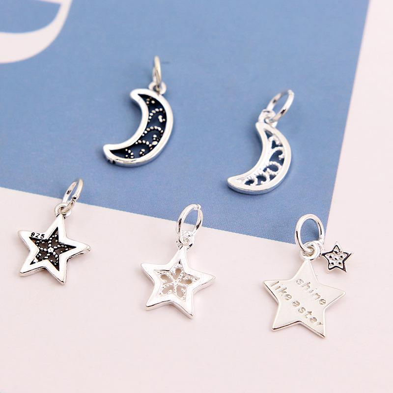 S925 Sterling Silver Handmade Stars and Moon Charm Pendant for Bracelets, Necklaces, and Earrings
S925 Sterling Silver Handmade Stars and Moon Charm Pendant for Bracelets, Necklaces, and Earrings