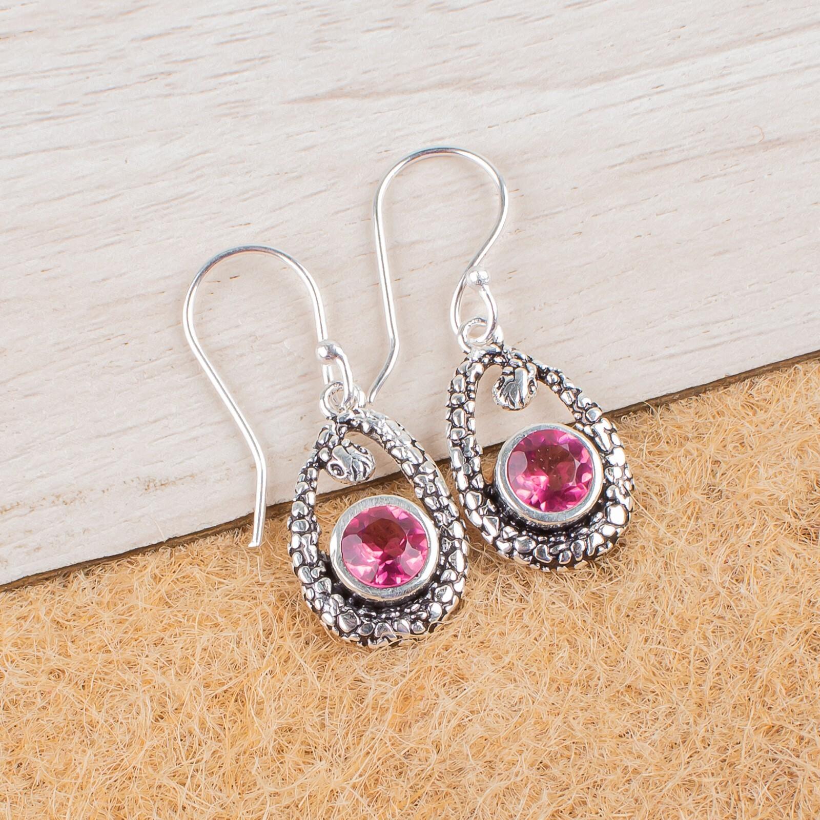 Natural Pink Tourmaline Gemstone 925 Sterling Silver Jewelry Hook Earrings 1.38 CE-3-17
Natural Pink Tourmaline Gemstone 925 Sterling Silver Jewelry Hook Earrings 1.38 CE-3-17