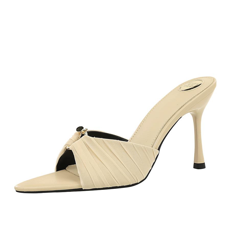 Women s Ruched Lace Stiletto Heeled Sandals Pointed Toe One Strap Open Toe Slip On Mules For Outdoor 40 абрикосовий
Women s Ruched Lace Stiletto Heeled Sandals Pointed Toe One Strap Open Toe Slip On Mules For Outdoor 40 абрикосовий