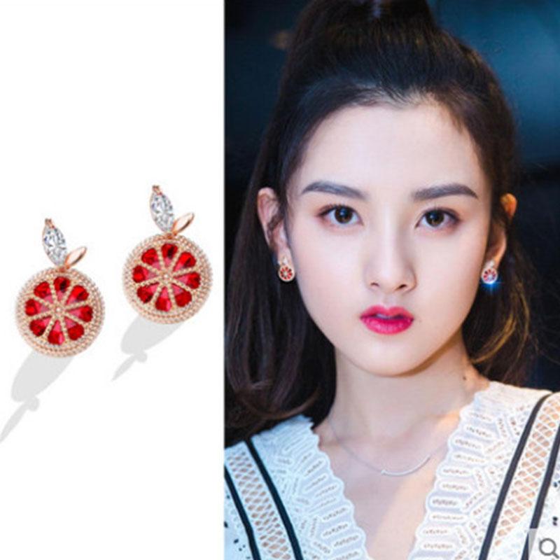 Модные серьги с фруктами, темперамент, универсальные, изысканные маленькие серьги, простые серьги