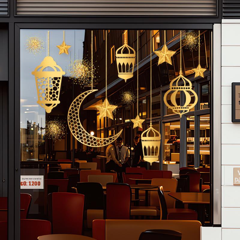 Eid Ramadan Festival Window Stickers Star Moon Lantern Removable Static Cling Sticker Islamic Muslim Home Decoration Stickers ONESIZE
Eid Ramadan Festival Window Stickers Star Moon Lantern Removable Static Cling Sticker Islamic Muslim Home Decoration Stickers ONESIZE