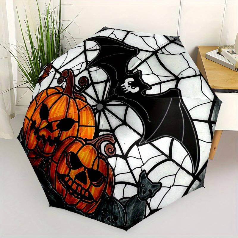 Halloween Stained Glass Window Decoration with Pumpkins, Bat and Spider Web Design Umbrella, Cute Umbrella with Cute Design, Portable 3-Fold Compact U
Halloween Stained Glass Window Decoration with Pumpkins, Bat and Spider Web Design Umbrella, Cute Umbrella with Cute Design, Portable 3-Fold Compact U