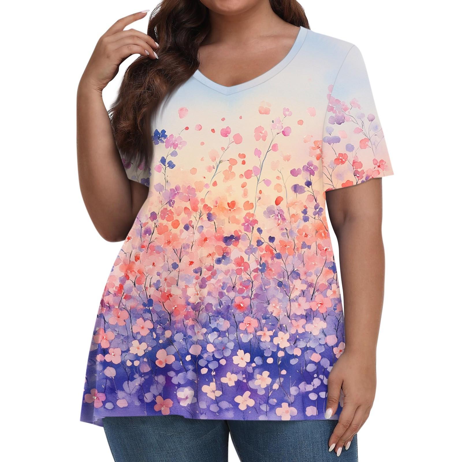 Women s Fashion Casual V-Neck Pullover Short Sleeve Large Size Printed T-Shirt Top L
Women s Fashion Casual V-Neck Pullover Short Sleeve Large Size Printed T-Shirt Top L