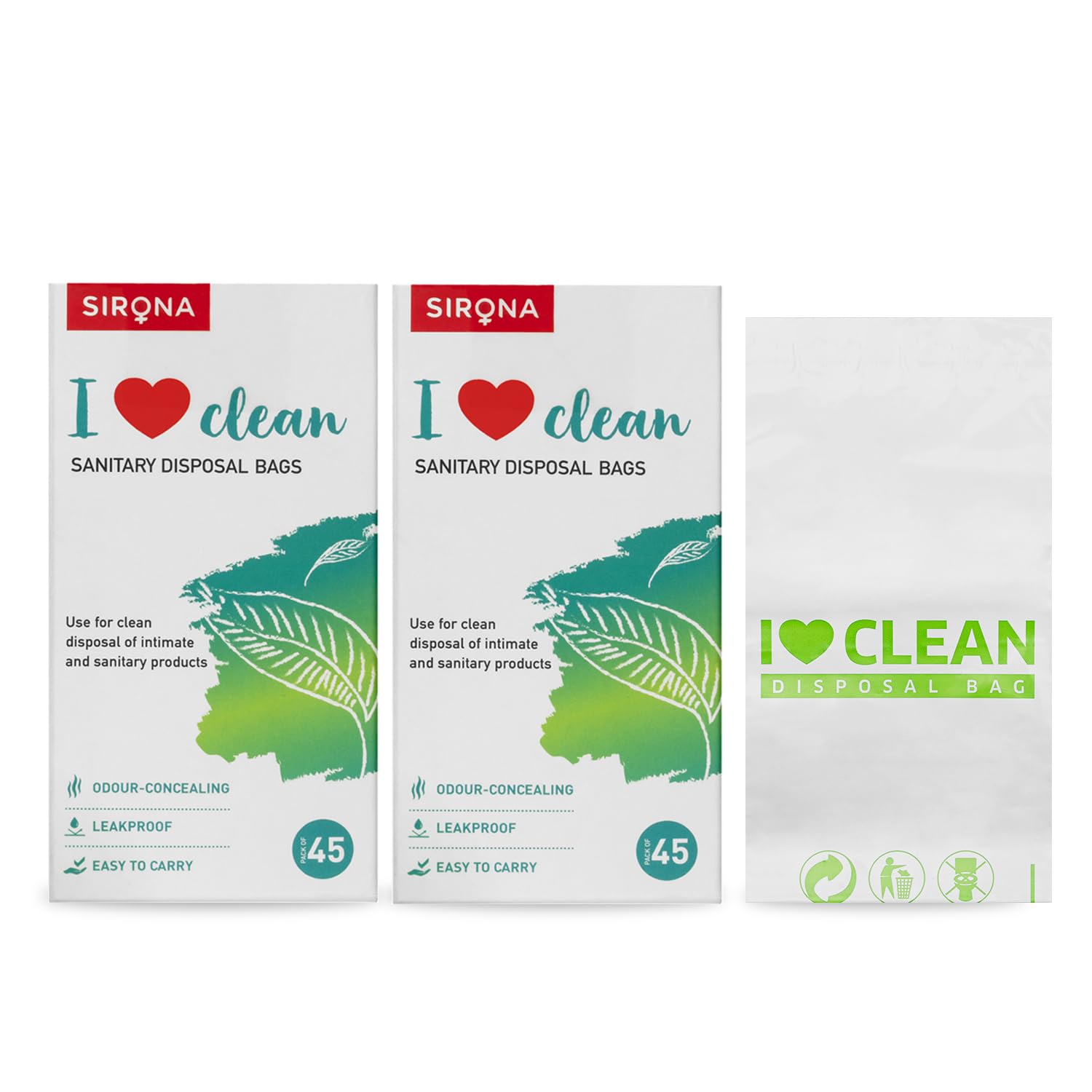 Sirona Personal Disposal Bags - 90 Bags for Discreet Tampons, Sanitary Pads/Napkin, Panty Liners, Tampons & Condoms | Menstrual Care and Hygiene
Sirona Personal Disposal Bags - 90 Bags for Discreet Tampons, Sanitary Pads/Napkin, Panty Liners, Tampons & Condoms | Menstrual Care and Hygiene