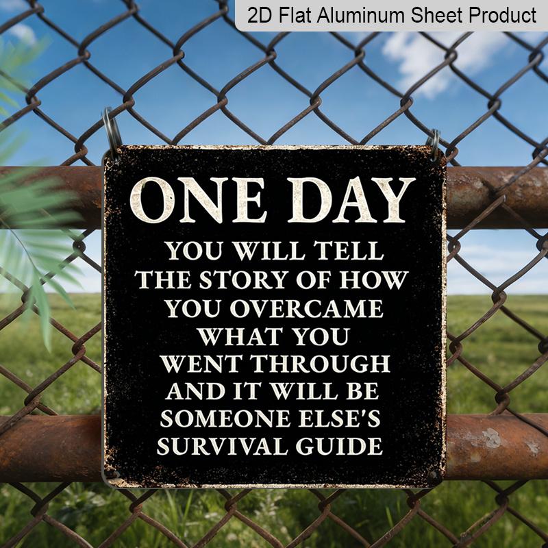 2D Flat - 1pc Vintage Inspirational Quote Aluminum Sign, One Day You Will Tell The Story... Motivational Metal Plaque, Retro Black Wall Art, Rustic 20*20cm
2D Flat - 1pc Vintage Inspirational Quote Aluminum Sign, One Day You Will Tell The Story... Motivational Metal Plaque, Retro Black Wall Art, Rustic 20*20cm
