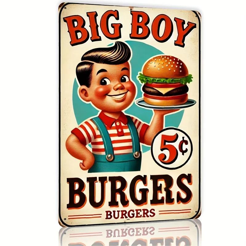 Big Boy Burgers Retro Style Metal Wall Art Sign Diner Decor with Classic Burger Boy Illustration Easy to Hang Durable 20x30cm(7.8x11.8inch)
Big Boy Burgers Retro Style Metal Wall Art Sign Diner Decor with Classic Burger Boy Illustration Easy to Hang Durable 20x30cm(7.8x11.8inch)