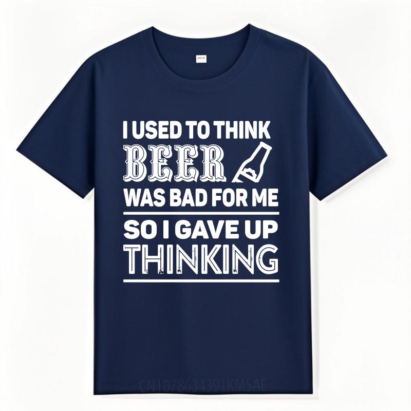 Fashion Summer Man T Shirt I Used To Think Beer Was Bad For Me So I Gave Up Thinking Short Sleeve Adult Oneck Tops as the picture2204 темно-синього кольору
Fashion Summer Man T Shirt I Used To Think Beer Was Bad For Me So I Gave Up Thinking Short Sleeve Adult Oneck Tops as the picture2204 темно-синього кольору