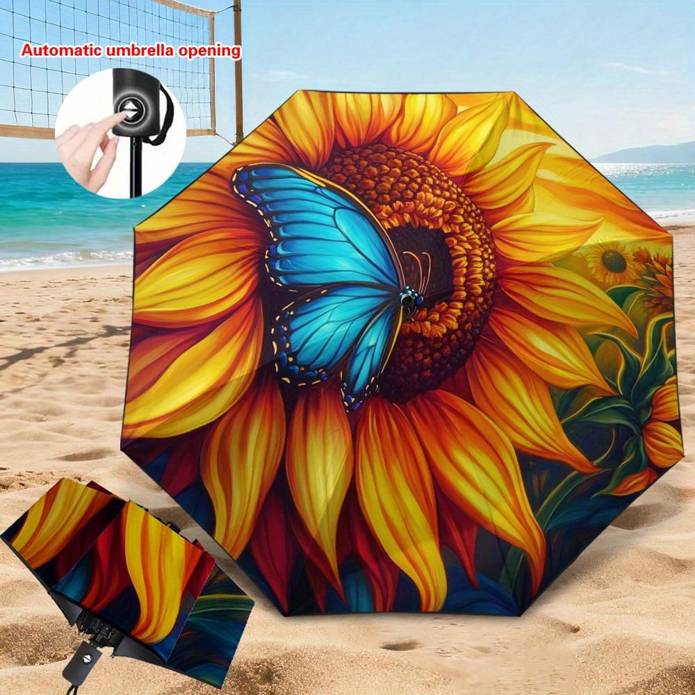 1pc Automatic Open/Close Sunflower & Blue Butterfly Parasol - -Resistant Large Canopy, 8-Rib Thickened Frame, Compact Folding (as the picture,Iron&8K)
1pc Automatic Open/Close Sunflower & Blue Butterfly Parasol - -Resistant Large Canopy, 8-Rib Thickened Frame, Compact Folding (as the picture,Iron&8K)