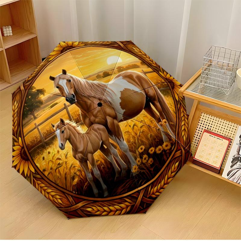 Horse Galloping Through Sunflowers Printed umbrella windproof folding umbrella portable sun and rain umbrella suitable for gifting
Horse Galloping Through Sunflowers Printed umbrella windproof folding umbrella portable sun and rain umbrella suitable for gifting
