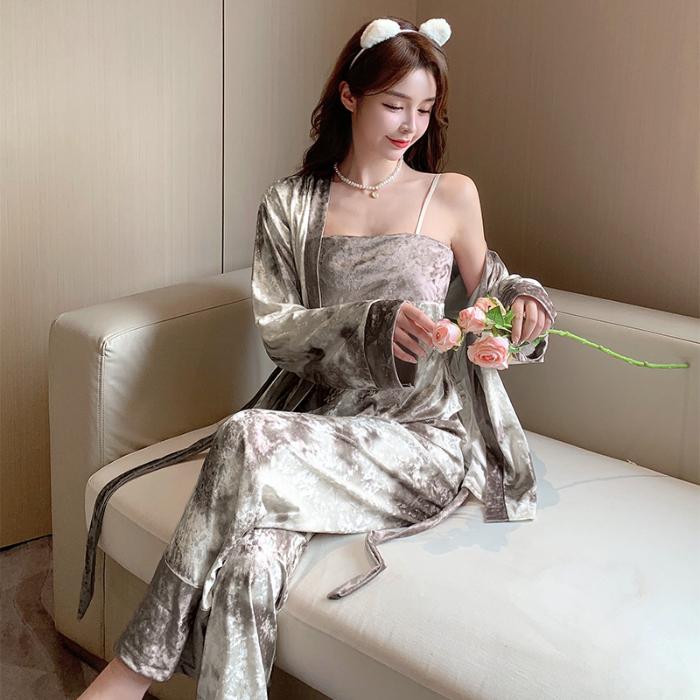 French Ins Solid Elegant Noble 3 шт. Женская пижама Golden Diamond Fleece Chic Trend Nightwear New Autumn Winter Homewear XXL бежевый
French Ins Solid Elegant Noble 3 шт. Женская пижама Golden Diamond Fleece Chic Trend Nightwear New Autumn Winter Homewear XXL бежевый