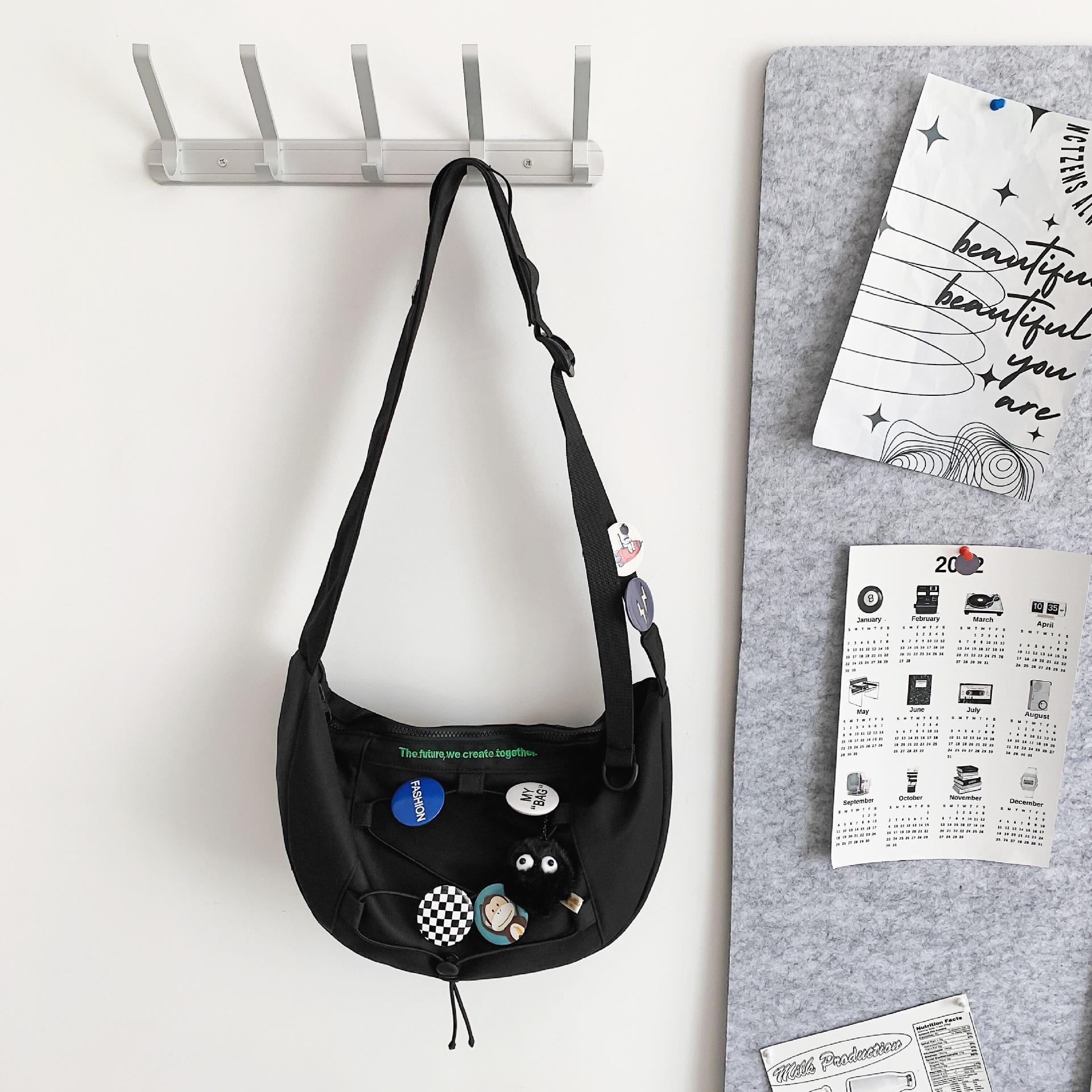 Японская модная крутая сумка-мессенджер, мужская студенческая сумка через плечо, ретро-сумка для пельменей, большая вместимость, сумка-почтальон в стиле инструмента чёрный