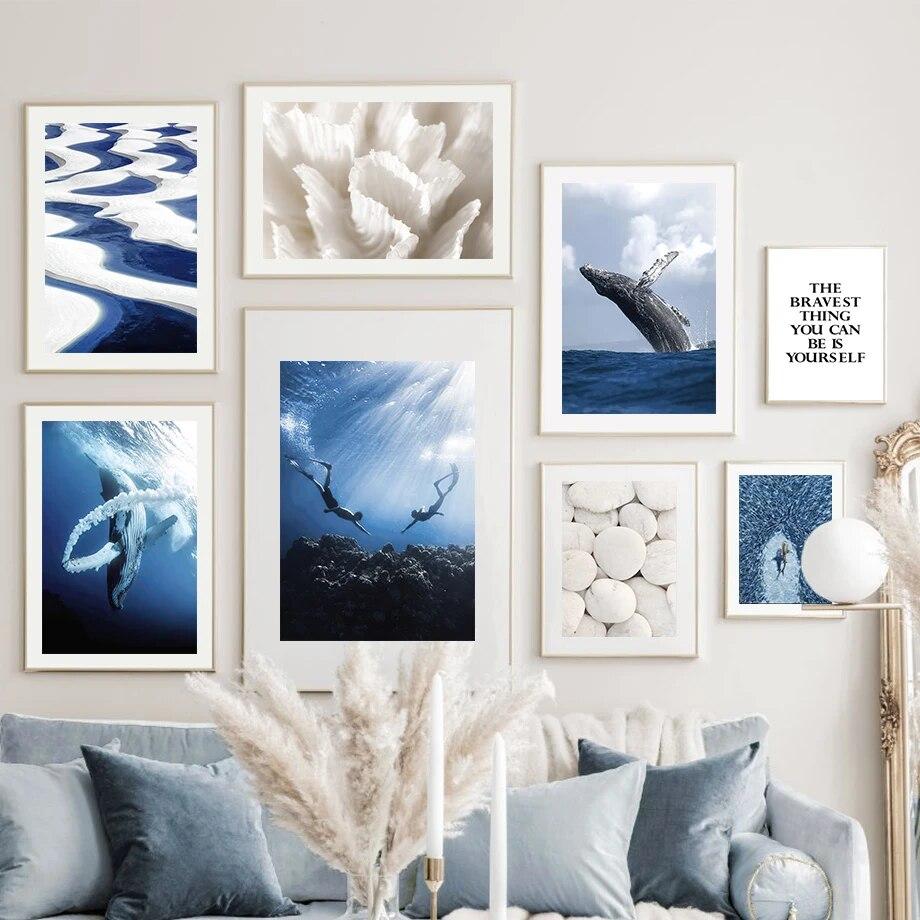 Stone Reed Blue Sea Whale Diver Wall Art Painting Nordic Posters and Prints Wall Picture for Living Room
Stone Reed Blue Sea Whale Diver Wall Art Painting Nordic Posters and Prints Wall Picture for Living Room