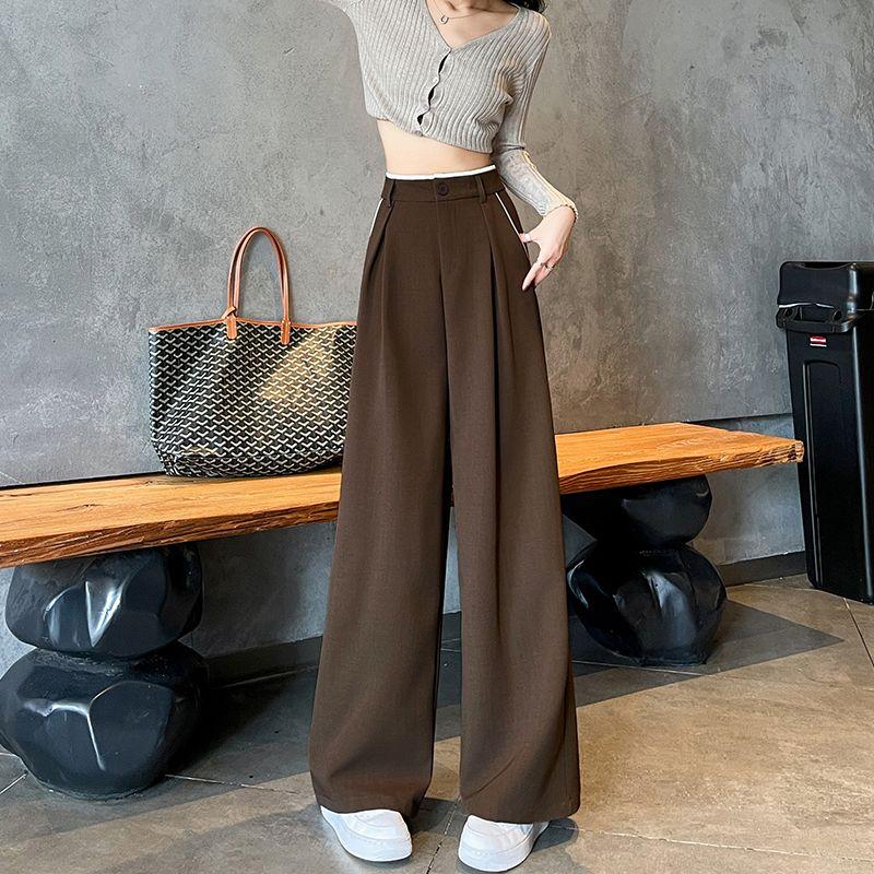 Autumn High Waist Slim Looking Casual Straight-Leg Mop Suit Pants Curry S
Autumn High Waist Slim Looking Casual Straight-Leg Mop Suit Pants Curry S