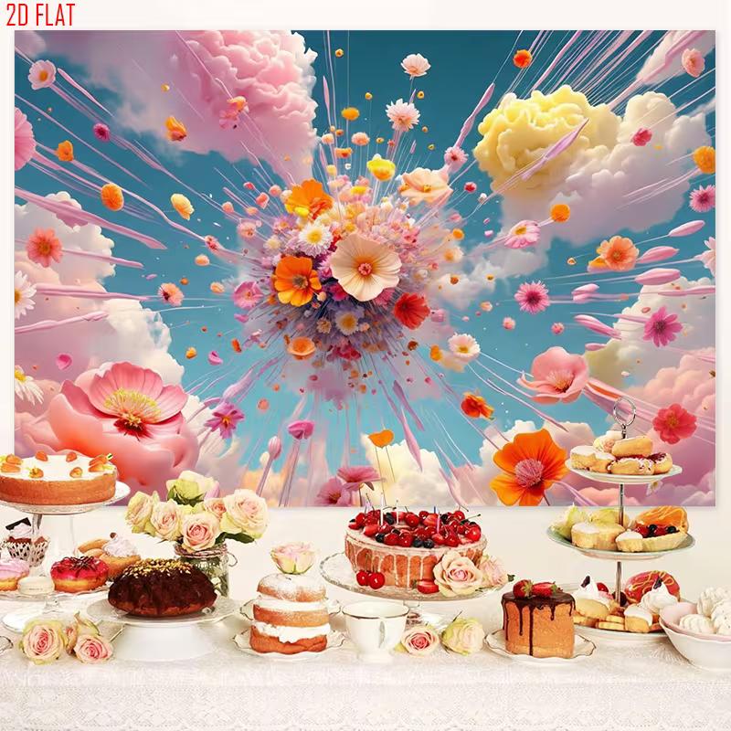 2D Flower Explosion Backdrop for Birthday, Tea Party & Dessert Table Events 47.2x31.5inch/120*80cm
2D Flower Explosion Backdrop for Birthday, Tea Party & Dessert Table Events 47.2x31.5inch/120*80cm