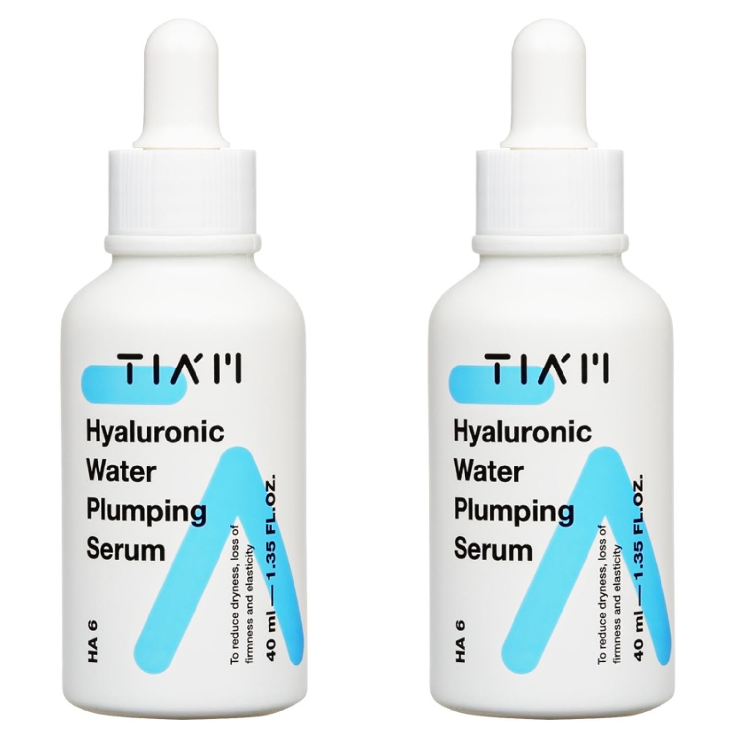 TIA M Hyaluronic Water Plumping Serum (Set of 2) - 6-Type Hyaluronic Acid Complex for Deep Hydration & Bouncy Skin, 40ml x 2
TIA M Hyaluronic Water Plumping Serum (Set of 2) - 6-Type Hyaluronic Acid Complex for Deep Hydration & Bouncy Skin, 40ml x 2
