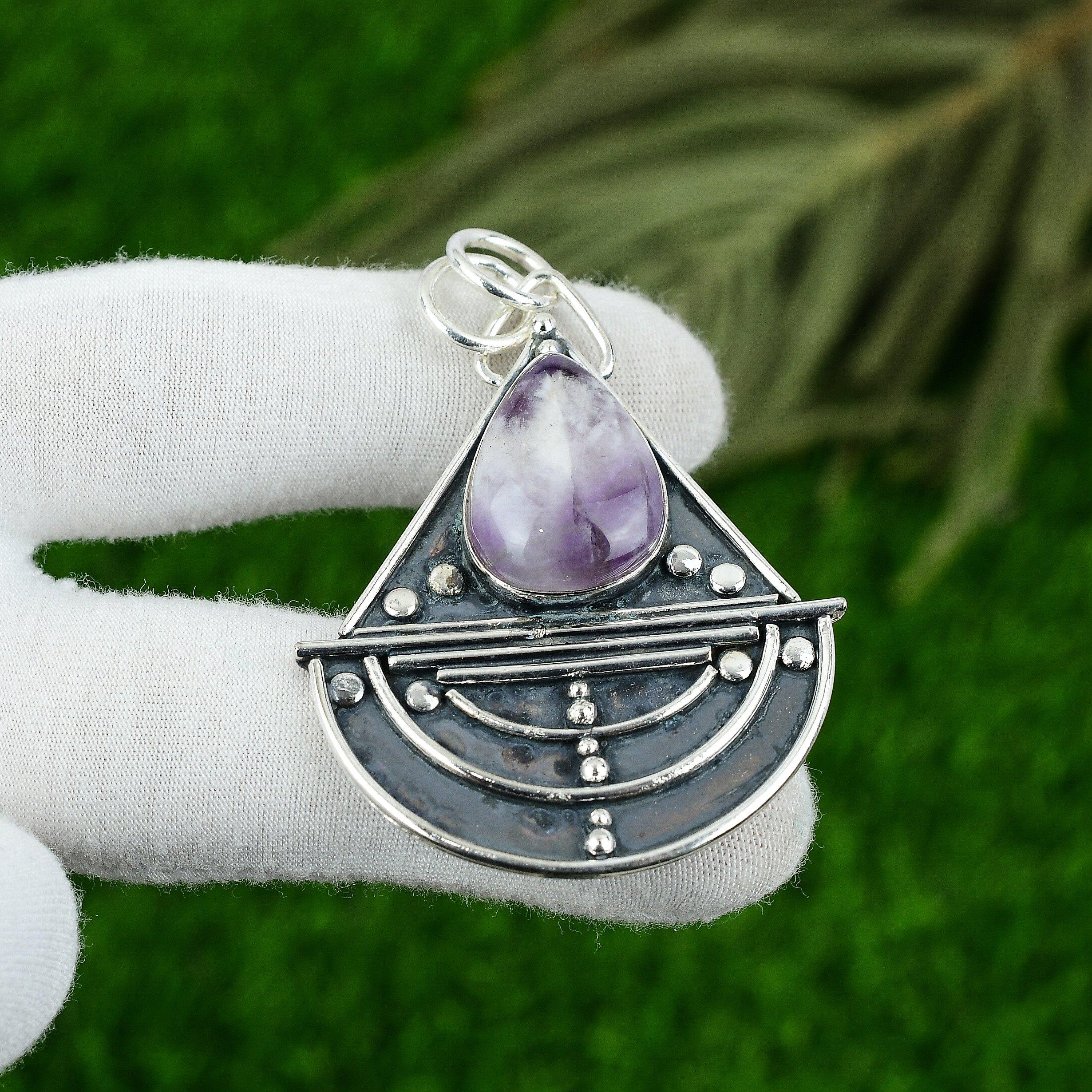 Sterling Silver Crown Chakra Natural Chevron Amethyst Bezel Wife Pendant Jewelry
Sterling Silver Crown Chakra Natural Chevron Amethyst Bezel Wife Pendant Jewelry